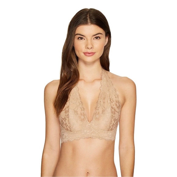 Free People Other - Free People Galloon Lace Halter Bra Top Nude XS